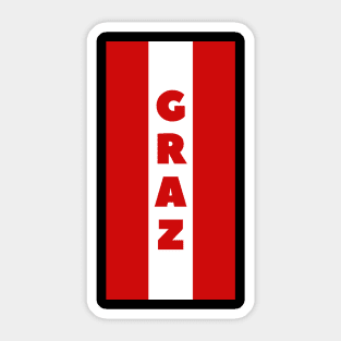 Graz City in Austrian Flag Vertical Sticker